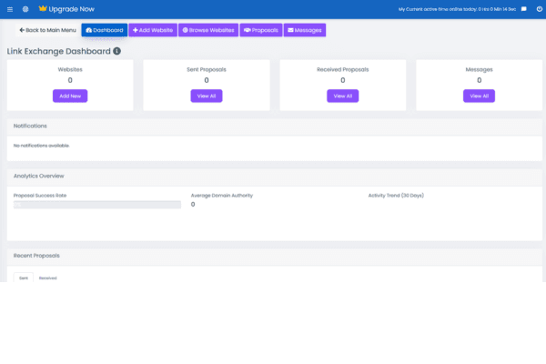 Link Exchange Dashboard